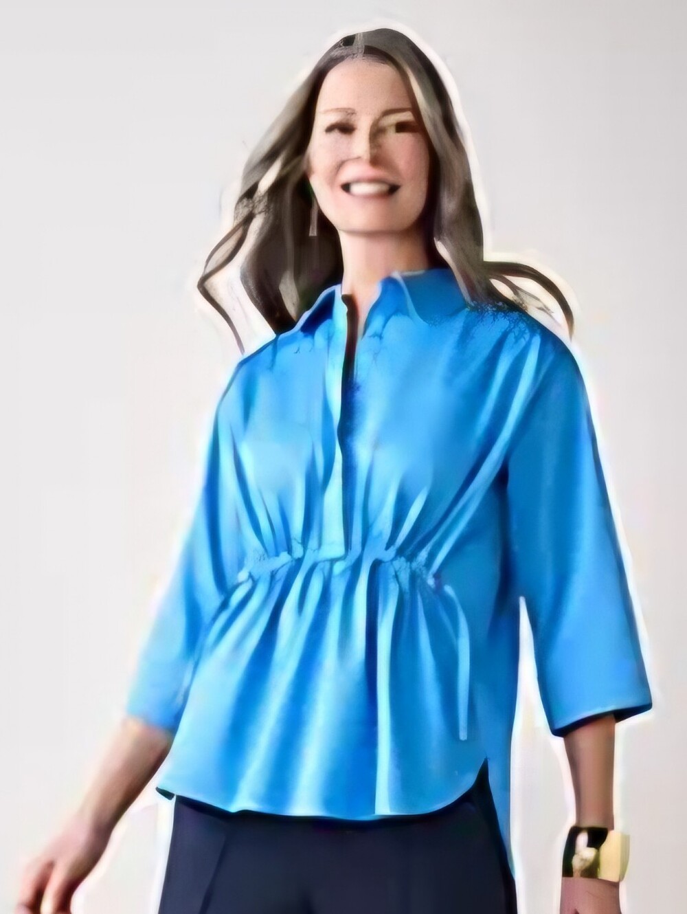 Women's Xsp White Cinch Waist 3/4 Sleeve Carla Rockmore — image 7 of 8